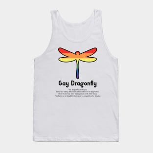 Gay Dragonfly G7b - Can animals be gay series - meme gift t-shirt Tank Top